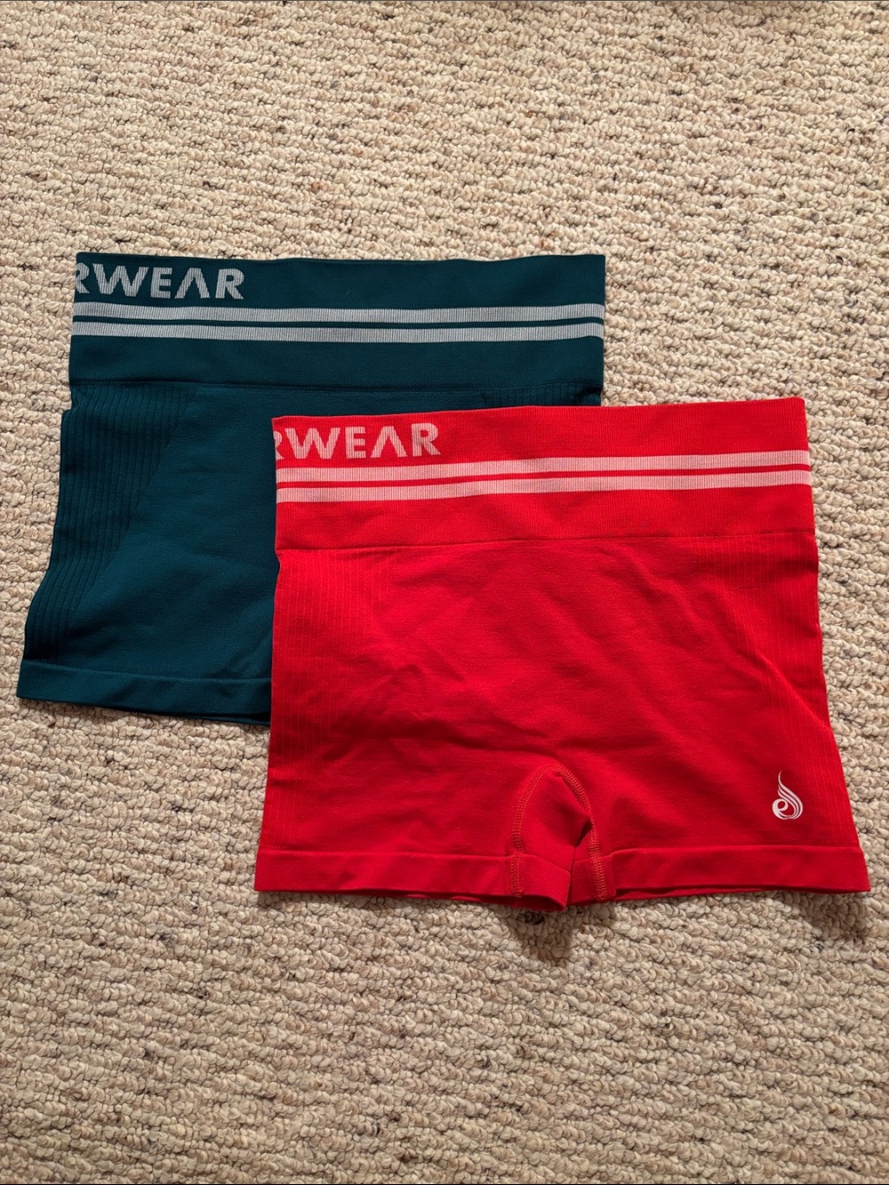 Ryderwear Seamless Workout Shorts - Lot of 2 - Red and Teal